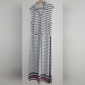 Talbots Cabana Life Tie Waist Maxi Dress - Dreamy Stripe Size XL